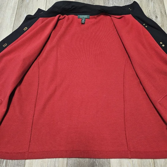Lauren Ralph Lauren Vintage Sweater Jacket Blazer Women's 2X Plus Red Gold - Picture 3 of 7